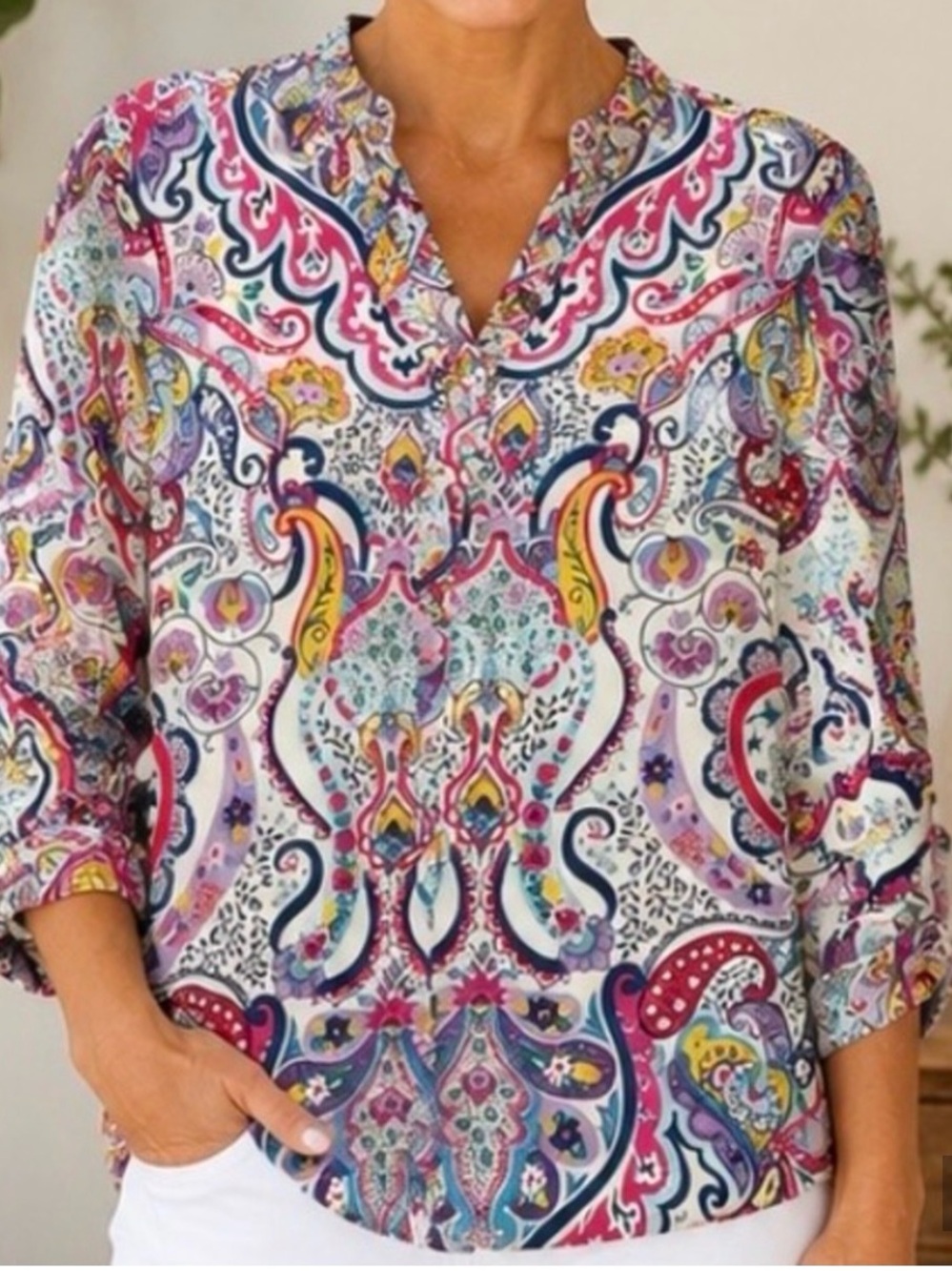 FDJ - 👚Long Sleeve Paisley Blouse